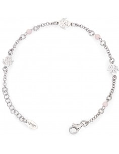 Bracciale Angeli Argento Rodiato Perline Rosa Amen Brar