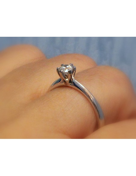 Anello solitario diamante OPERA ITALIANA JEWELLERY modello Positano