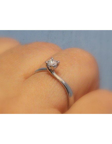 Anello solitario diamante OPERA ITALIANA JEWELLERY modello CORTINA