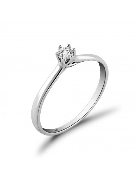 Anello solitario diamante OPERA ITALIANA JEWELLERY modello Siracusa