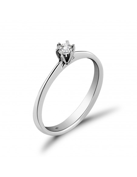 Anello solitario diamante OPERA ITALIANA JEWELLERY modello Positano