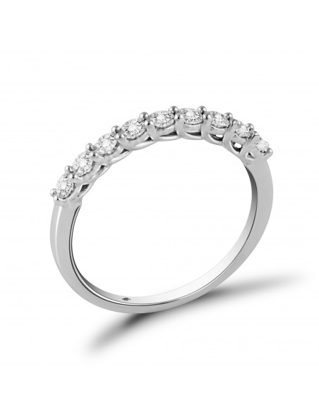 Anello fedina 9 diamanti OPERA ITALIANA JEWELLERY modello VOLTERRA