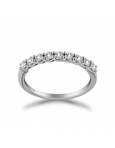 Anello fedina 9 diamanti OPERA ITALIANA JEWELLERY modello VOLTERRA