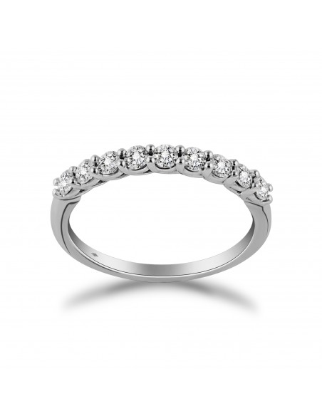 Anello fedina 9 diamanti OPERA ITALIANA JEWELLERY modello VOLTERRA