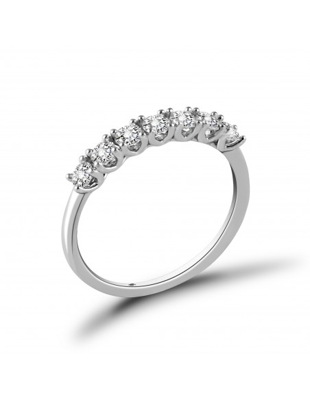 Anello fedina 7 diamanti OPERA ITALIANA JEWELLERY modello PITIGLIANO