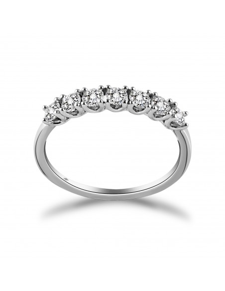 Anello fedina 7 diamanti OPERA ITALIANA JEWELLERY modello PITIGLIANO