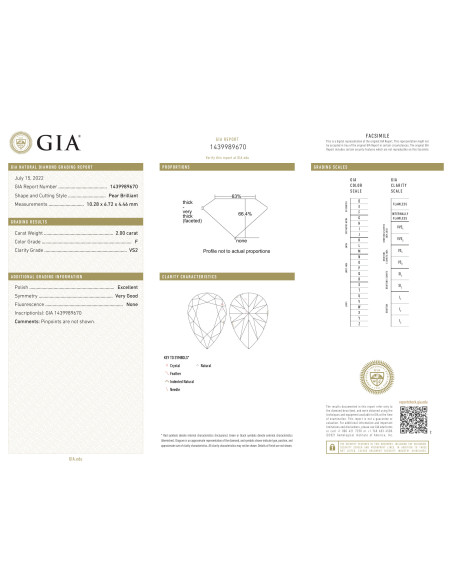 diamante investimento goccia ct. 2.00 F-VS2 certificato GIA