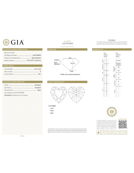 diamante investimento cuore ct. 2.00 F-VS2 certificato GIA