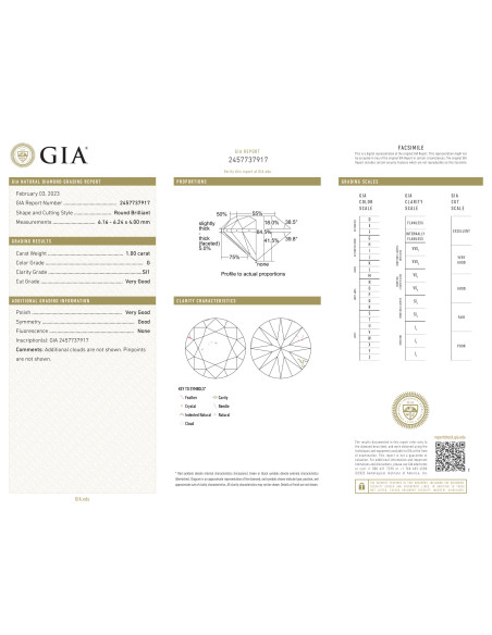 diamante investimento ct. 1.00 G-SI1 certificato GIA