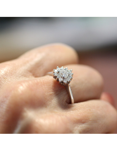 Anello diamante taglio cuore e...