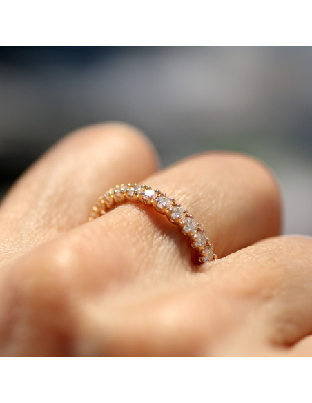 Fedina a giro diamanti OPERA ITALIANA JEWELLERY Oro Rosa modello TUORO