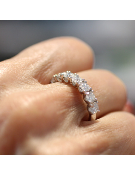 Anello fedina 9 diamanti OPERA ITALIANA JEWELLERY modello NOTO