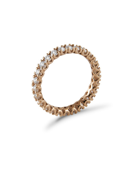 Fedina a giro diamanti OPERA ITALIANA JEWELLERY Oro Rosa modello TUORO