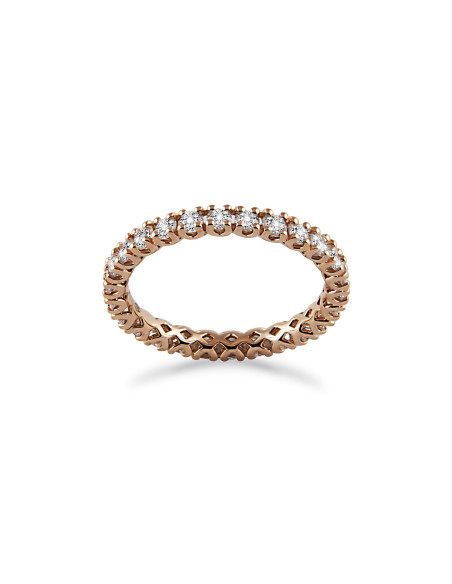 Fedina a giro diamanti OPERA ITALIANA JEWELLERY Oro Rosa modello TUORO