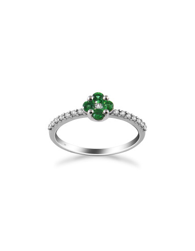 Anello fiore smeraldo e diamanti...