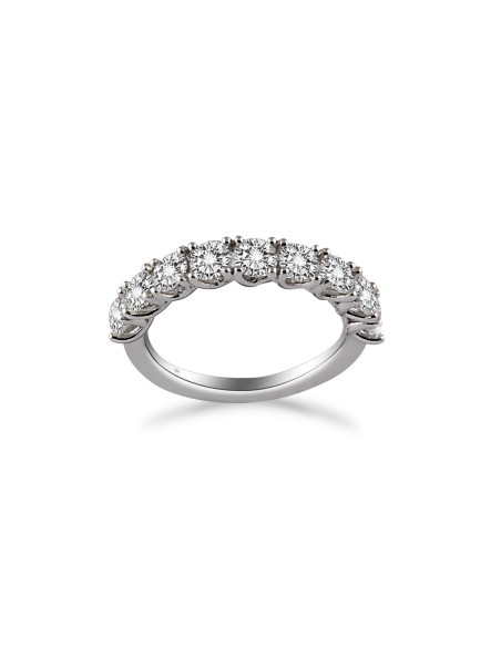 Anello fedina 9 diamanti OPERA ITALIANA JEWELLERY modello MODICA