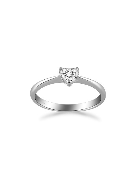 Anello diamante taglio cuore OPERA ITALIANA JEWELLERY modello CUORE NUDO