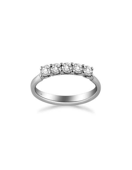 Anello fedina 5 diamanti OPERA ITALIANA JEWELLERY modello RAGUSA